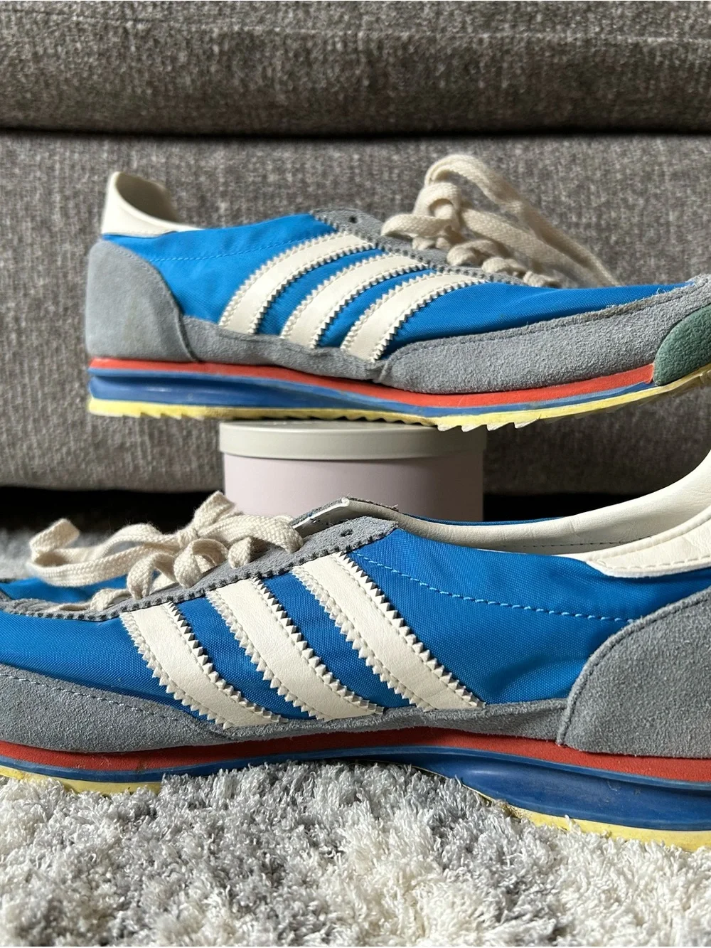 adidas Men’s Blue, Gray & White Retro Runner Sneakers